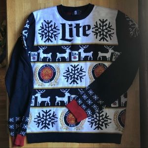 Miller Lite holiday sweater - ugly sweater - beer